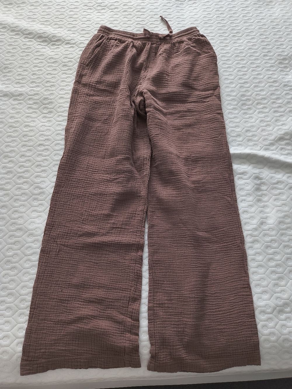 Gentle Fawn brown gauze wide-leg pants, Small